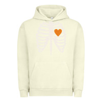 Pigment Pistachio skeleton rib case orange pumpkin heart vintage halloween anatomy costu Urban Hoodie - linhVisuals
