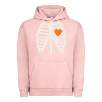 Pigment Salmon skeleton rib case orange pumpkin heart vintage halloween anatomy costu Urban Hoodie - linhVisuals