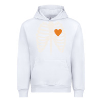 White skeleton rib case orange pumpkin heart vintage halloween anatomy costu Urban Hoodie - linhVisuals