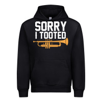 Black sorry i tooted funny trumpet player pun gift sarcastic humor quote Urban Hoodie - linhVisuals