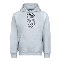 Heather Grey pilates because punching people is frowned upon t shirt Urban Hoodie - linhVisuals