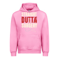 Fuchsia Pink straight outta surgery funny get well soon gifts post surgery supporti Urban Hoodie - linhVisuals