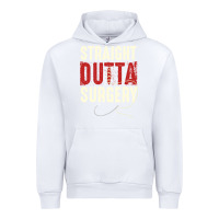 White straight outta surgery funny get well soon gifts post surgery supporti Urban Hoodie - linhVisuals