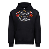 Black sweet but twisted candy cane christmas humor funny and cute gifts for Urban Hoodie - linhVisuals