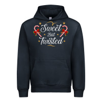 Navy sweet but twisted candy cane christmas humor funny and cute gifts for Urban Hoodie - linhVisuals