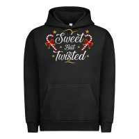 Pigment Black sweet but twisted candy cane christmas humor funny and cute gifts for Urban Hoodie - linhVisuals