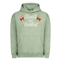 Pigment Oil Green sweet but twisted candy cane christmas humor funny and cute gifts for Urban Hoodie - linhVisuals