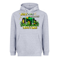 Heather Grey just a boy who loves tractors Heavyweight Hoodie - JahusDesignShop