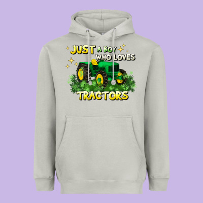 Just A Boy Who Loves Tractors Heavyweight Hoodie Designed By Jahusdesignshop