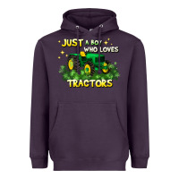 Plum just a boy who loves tractors Heavyweight Hoodie - JahusDesignShop