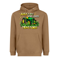 Toasted Coconut just a boy who loves tractors Heavyweight Hoodie - JahusDesignShop