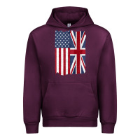 Mauve Wine united states with united kingdom flag mix us and uk union jack Urban Hoodie - linhVisuals