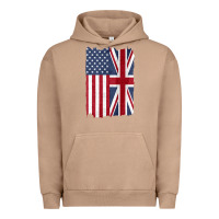 Pigment Burro united states with united kingdom flag mix us and uk union jack Urban Hoodie - linhVisuals