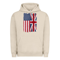 Pigment French Oak united states with united kingdom flag mix us and uk union jack Urban Hoodie - linhVisuals