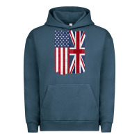 Pigment Midnight Navy united states with united kingdom flag mix us and uk union jack Urban Hoodie - linhVisuals