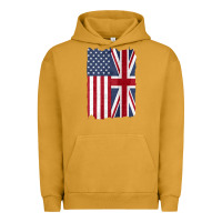 Pigment Peanut Butter united states with united kingdom flag mix us and uk union jack Urban Hoodie - linhVisuals