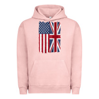 Pigment Salmon united states with united kingdom flag mix us and uk union jack Urban Hoodie - linhVisuals