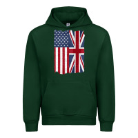 Forest Green united states with united kingdom flag mix us and uk union jack Urban Hoodie - linhVisuals