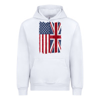 White united states with united kingdom flag mix us and uk union jack Urban Hoodie - linhVisuals