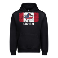 Black us eh american canadian flag canada day leaf with usa flag inside Urban Hoodie - linhVisuals
