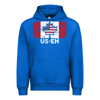 Cobalt us eh american canadian flag canada day leaf with usa flag inside Urban Hoodie - linhVisuals