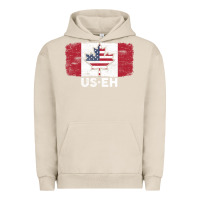 Pigment French Oak us eh american canadian flag canada day leaf with usa flag inside Urban Hoodie - linhVisuals