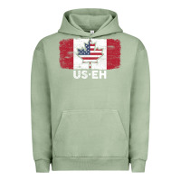Pigment Oil Green us eh american canadian flag canada day leaf with usa flag inside Urban Hoodie - linhVisuals
