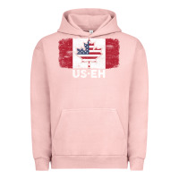 Pigment Salmon us eh american canadian flag canada day leaf with usa flag inside Urban Hoodie - linhVisuals