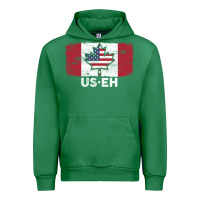Emerald us eh american canadian flag canada day leaf with usa flag inside Urban Hoodie - linhVisuals