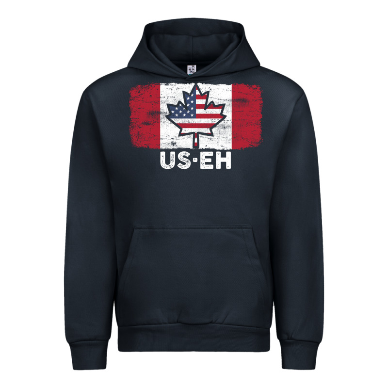 Us Eh American Canadian Flag Canada Day Leaf With Usa Flag Inside Urban Hoodie by linhVisuals | Teevron