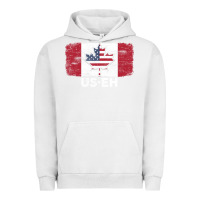 Pigment Lunar Rock us eh american canadian flag canada day leaf with usa flag inside Urban Hoodie - linhVisuals