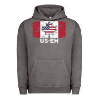 Pigment Tornado us eh american canadian flag canada day leaf with usa flag inside Urban Hoodie - linhVisuals