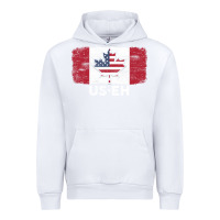 White us eh american canadian flag canada day leaf with usa flag inside Urban Hoodie - linhVisuals