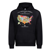 Black us national parks map colorful with all 59 national parks Urban Hoodie - linhVisuals