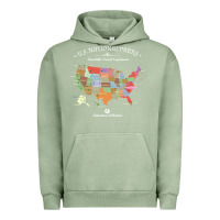 Pigment Oil Green us national parks map colorful with all 59 national parks Urban Hoodie - linhVisuals