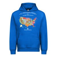 Cobalt us national parks map colorful with all 59 national parks Urban Hoodie - linhVisuals
