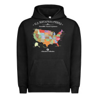 Pigment Black us national parks map colorful with all 59 national parks Urban Hoodie - linhVisuals