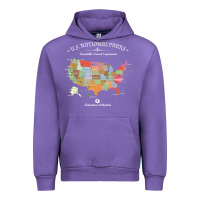 Tulip us national parks map colorful with all 59 national parks Urban Hoodie - linhVisuals