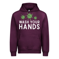 Mauve Wine wash your hands green germs graphic Urban Hoodie - linhVisuals