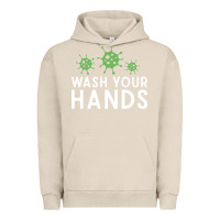 Pigment French Oak wash your hands green germs graphic Urban Hoodie - linhVisuals