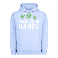 Pigment Grape Ice wash your hands green germs graphic Urban Hoodie - linhVisuals