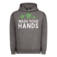 Wash Your Hands Green Germs Graphic Urban Hoodie | Teevron