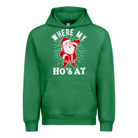 Emerald where my ho's at funny santa christmas pun naughty xmas humor gift Urban Hoodie - linhVisuals
