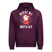 Mauve Wine where my ho's at funny santa christmas pun naughty xmas humor gift Urban Hoodie - linhVisuals
