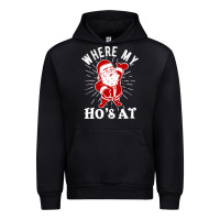 Black where my ho's at funny santa christmas pun naughty xmas humor gift Urban Hoodie - linhVisuals