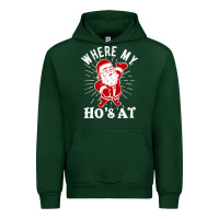 Forest Green where my ho's at funny santa christmas pun naughty xmas humor gift Urban Hoodie - linhVisuals