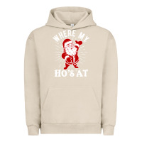 Pigment French Oak where my ho's at funny santa christmas pun naughty xmas humor gift Urban Hoodie - linhVisuals