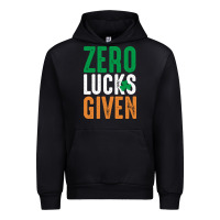 Black zero lucks given funny st patricks day joke quote lucky shamrock irela Urban Hoodie - linhVisuals