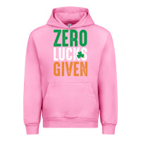 Fuchsia Pink zero lucks given funny st patricks day joke quote lucky shamrock irela Urban Hoodie - linhVisuals