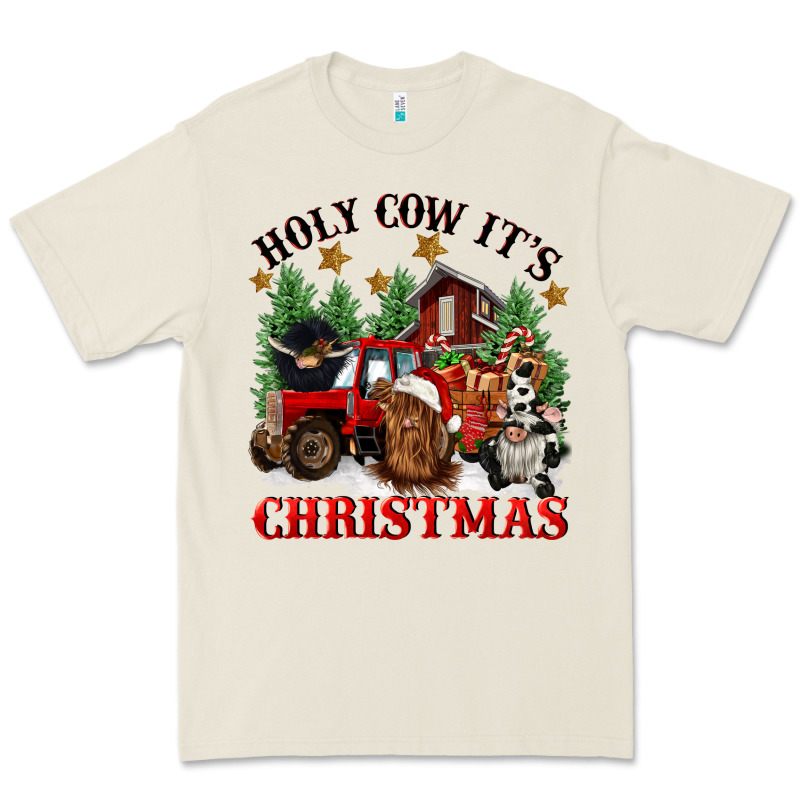 Holy Cow Its Christmas Premium Tee by CowGirlArtShop | Teevron